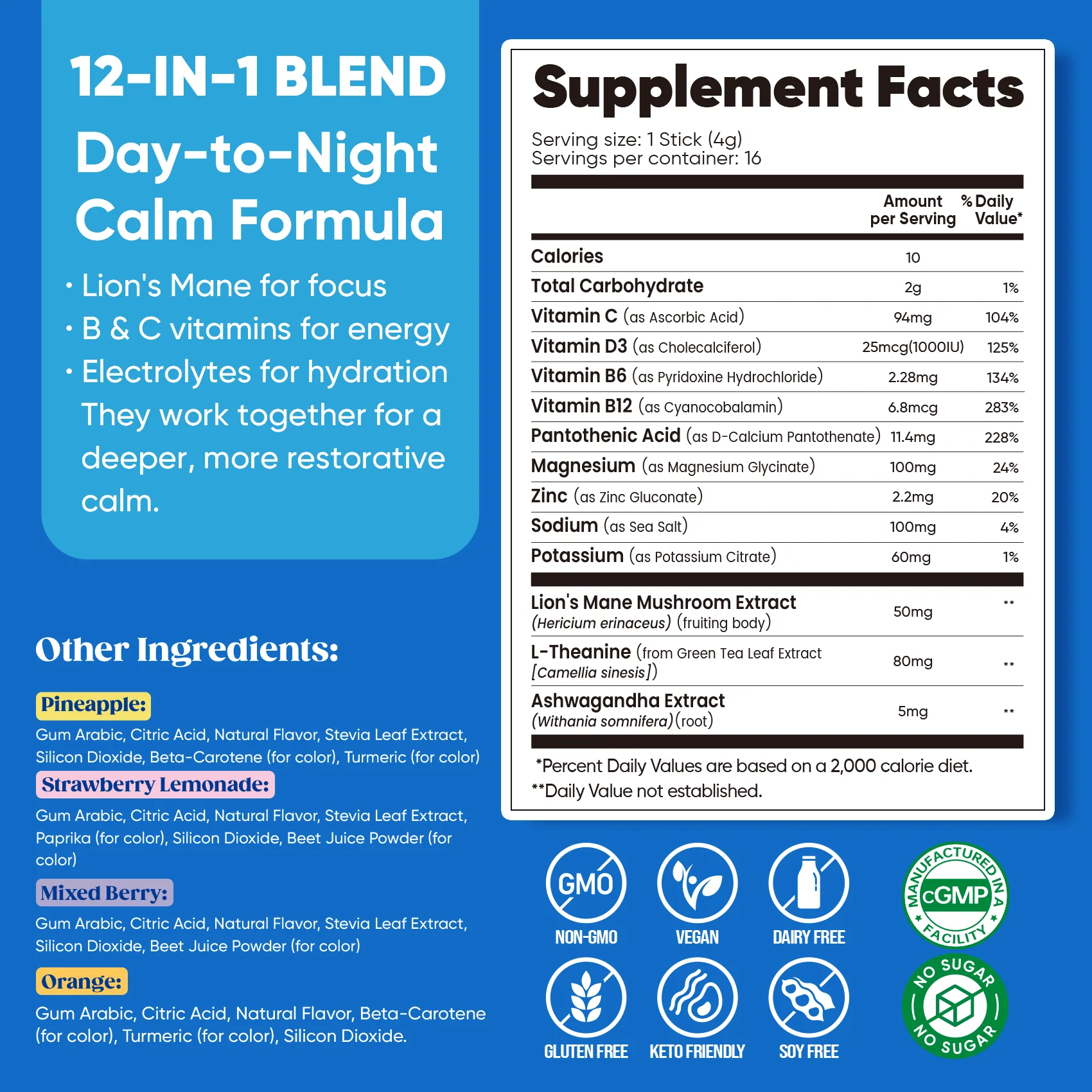 Calming Drink Mix + Magnesium Glycinate - Variety Pack - 16 Serves