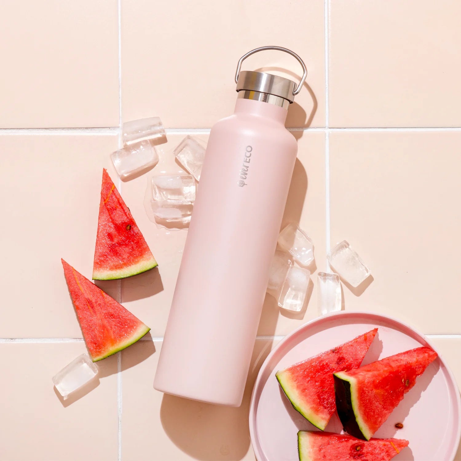 1L Insulated Stainless Steel Bottle - Rose - Yo Keto