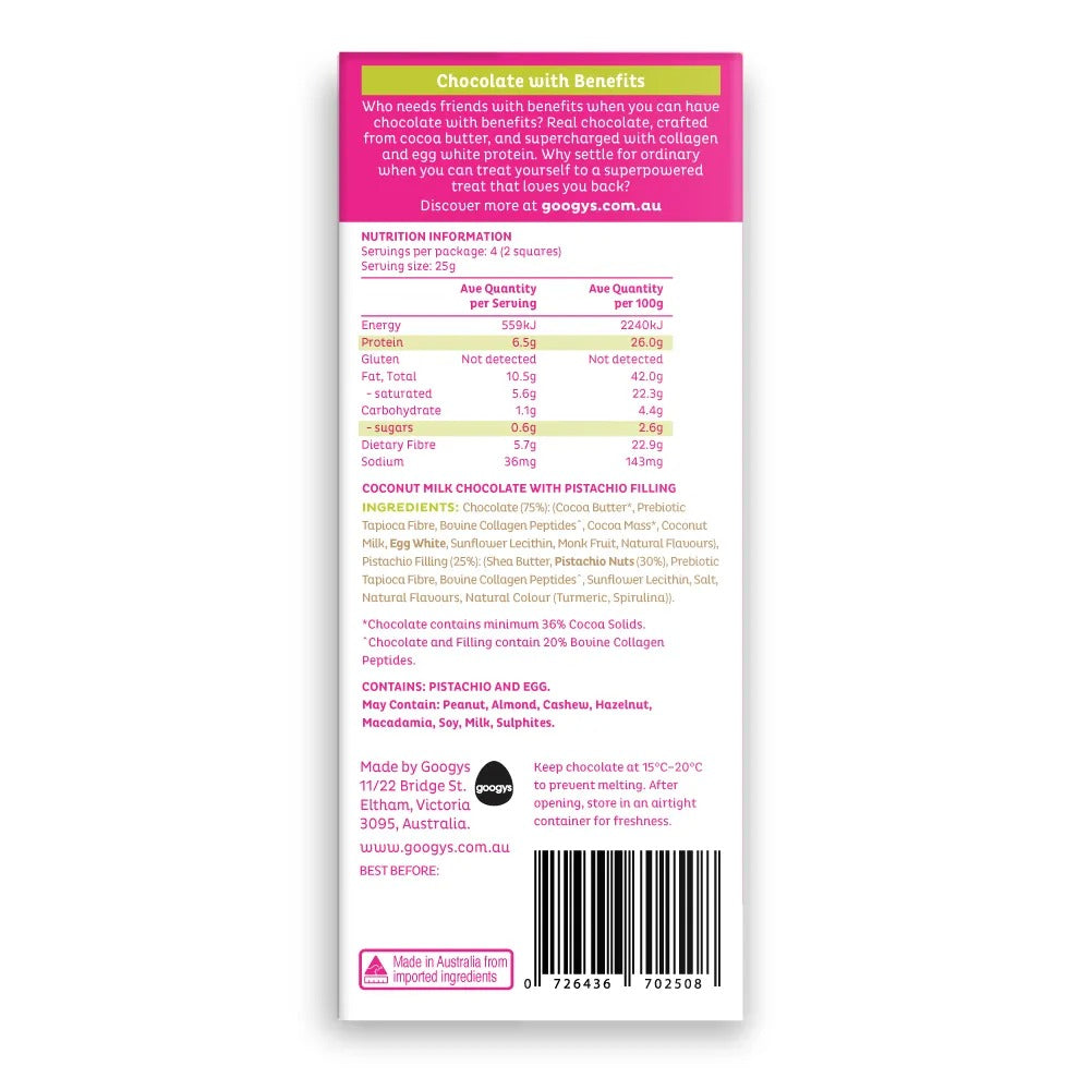 Pistachio Protein Chocolate Bar - 100g