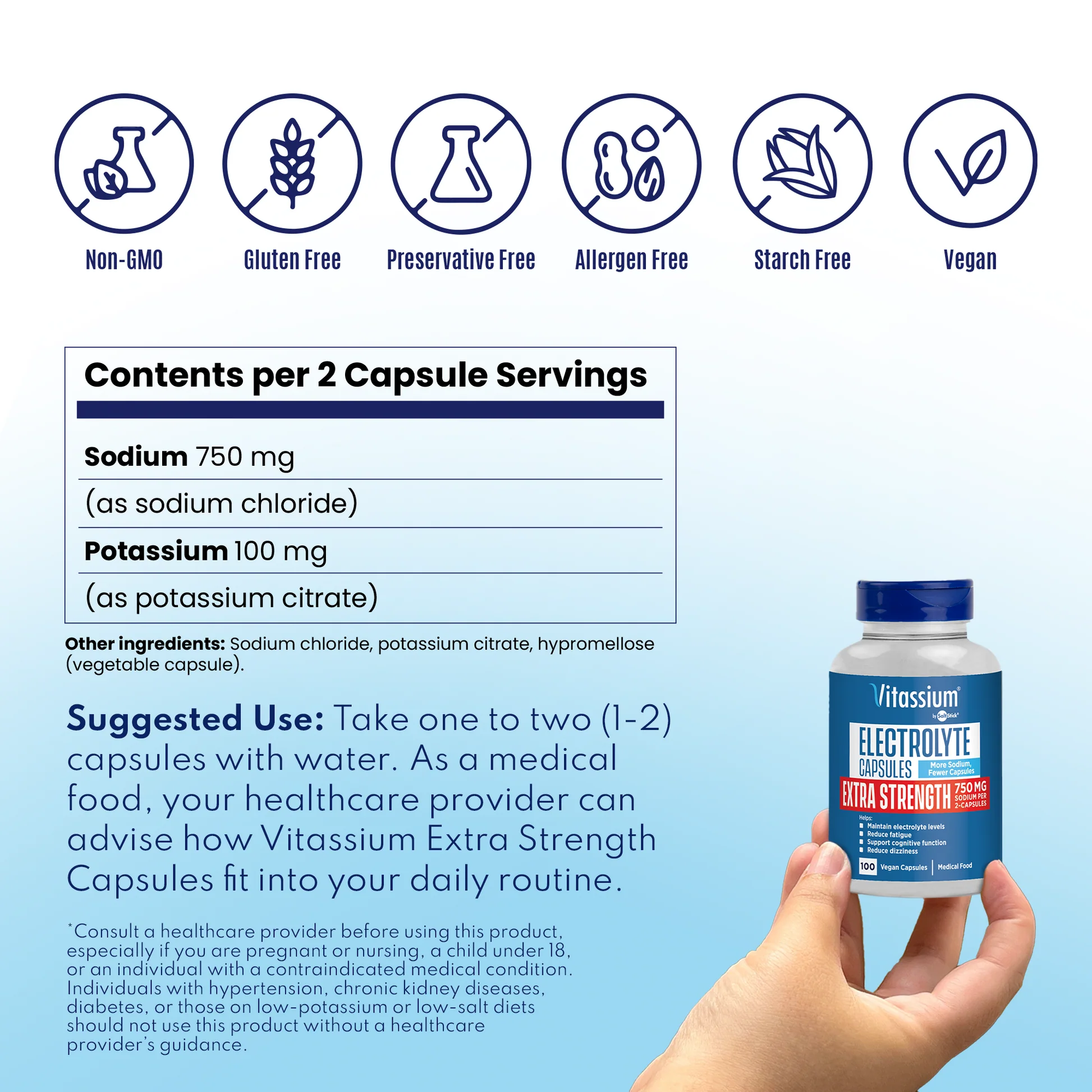 Extra Strength Electrolyte Capsules - 100 Capsules