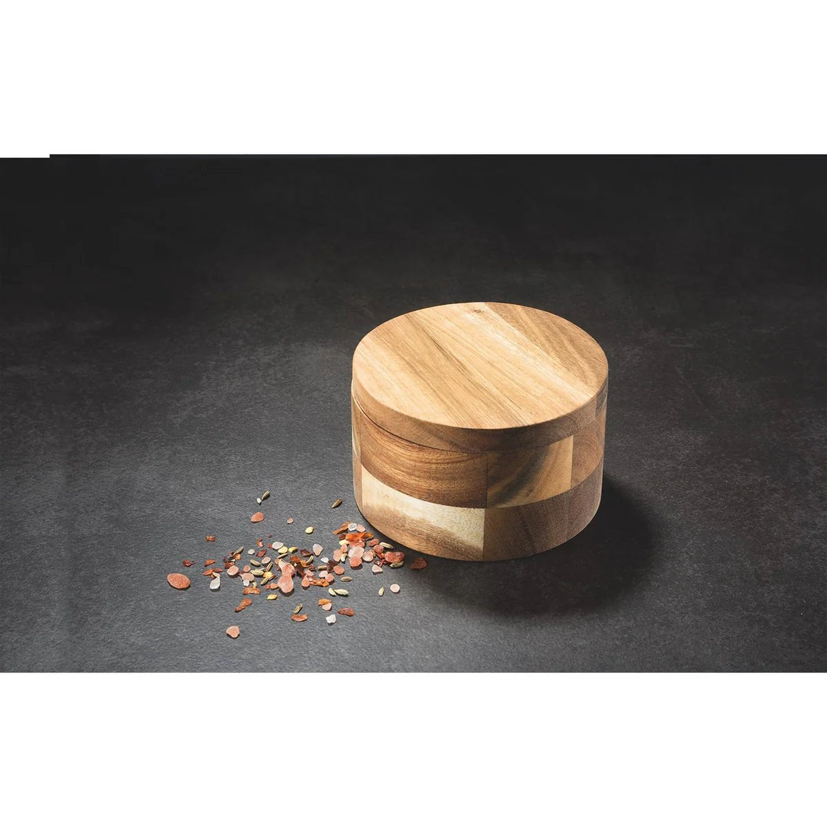 Acacia Wood Salt Box - 3 Chamber - Yo Keto