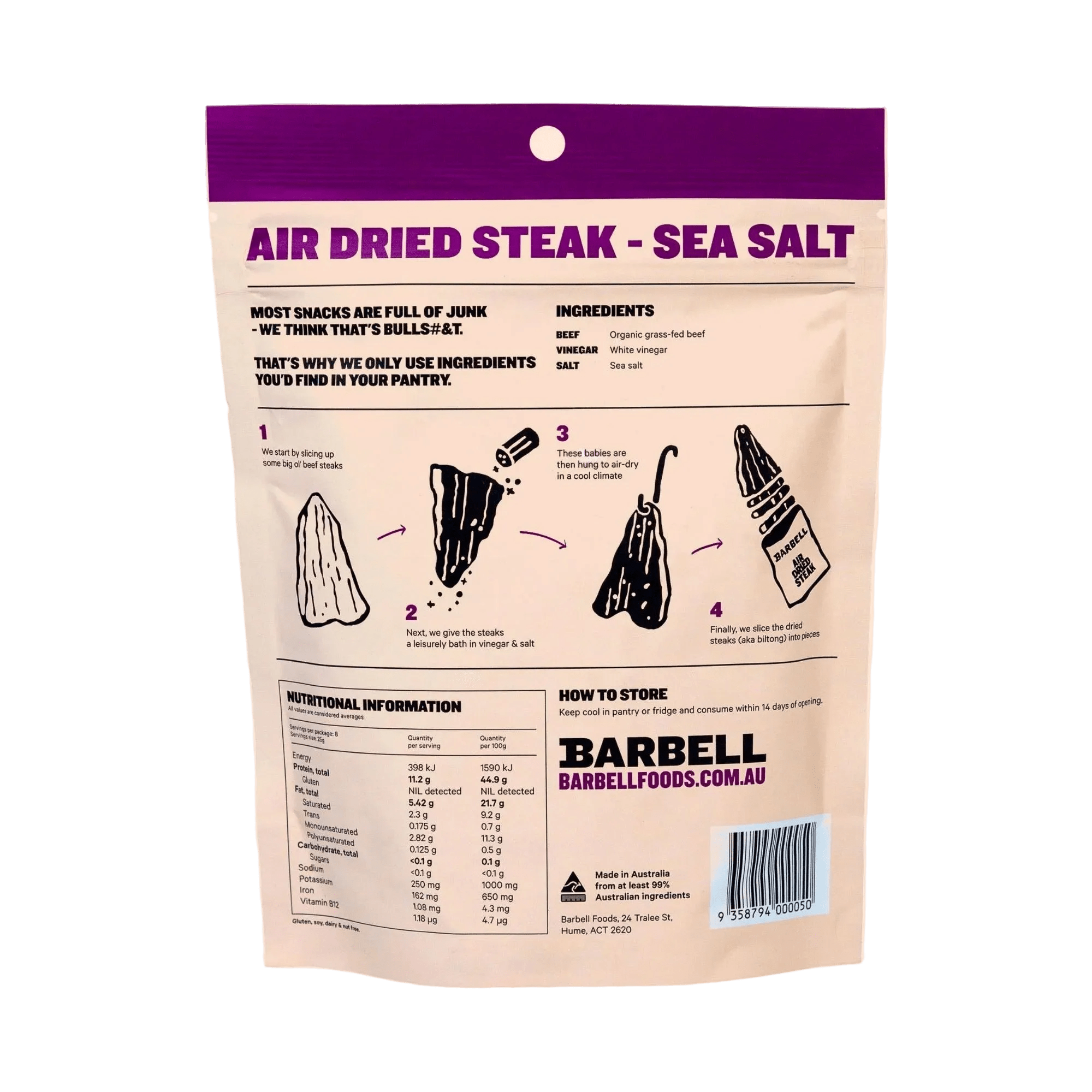 Air Dried Steak - Sea Salt - 200g