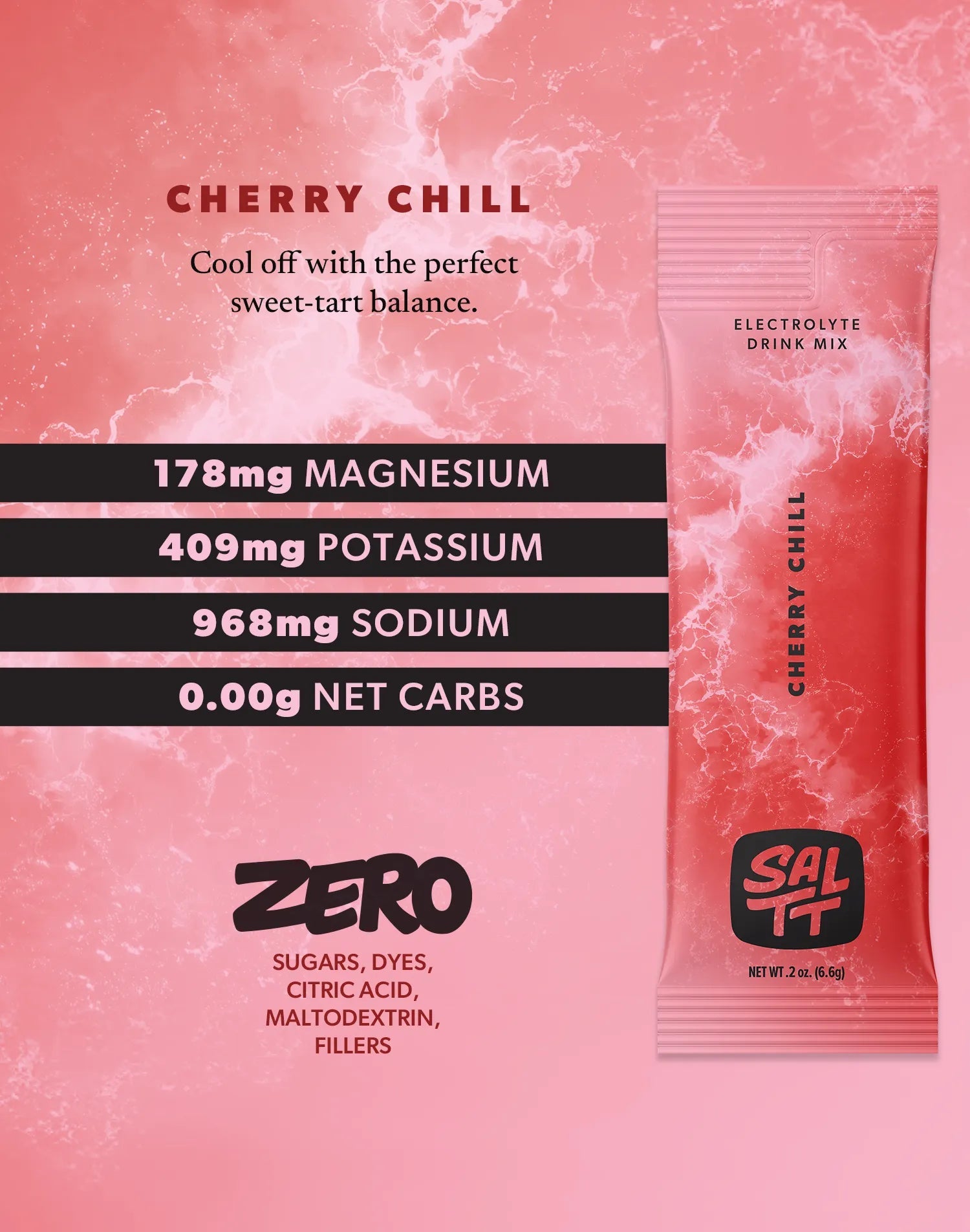 Cherry Chill Electrolyte Drink Mix - 30 Sticks - Yo Keto