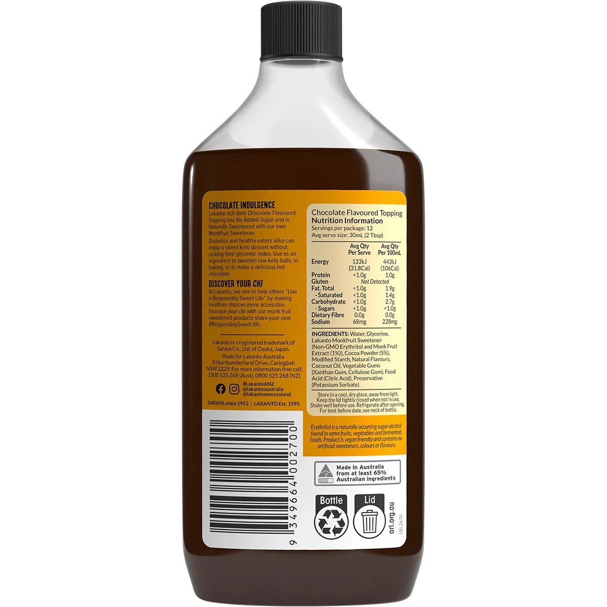 Chocolate Flavoured Syrup - Yo Keto