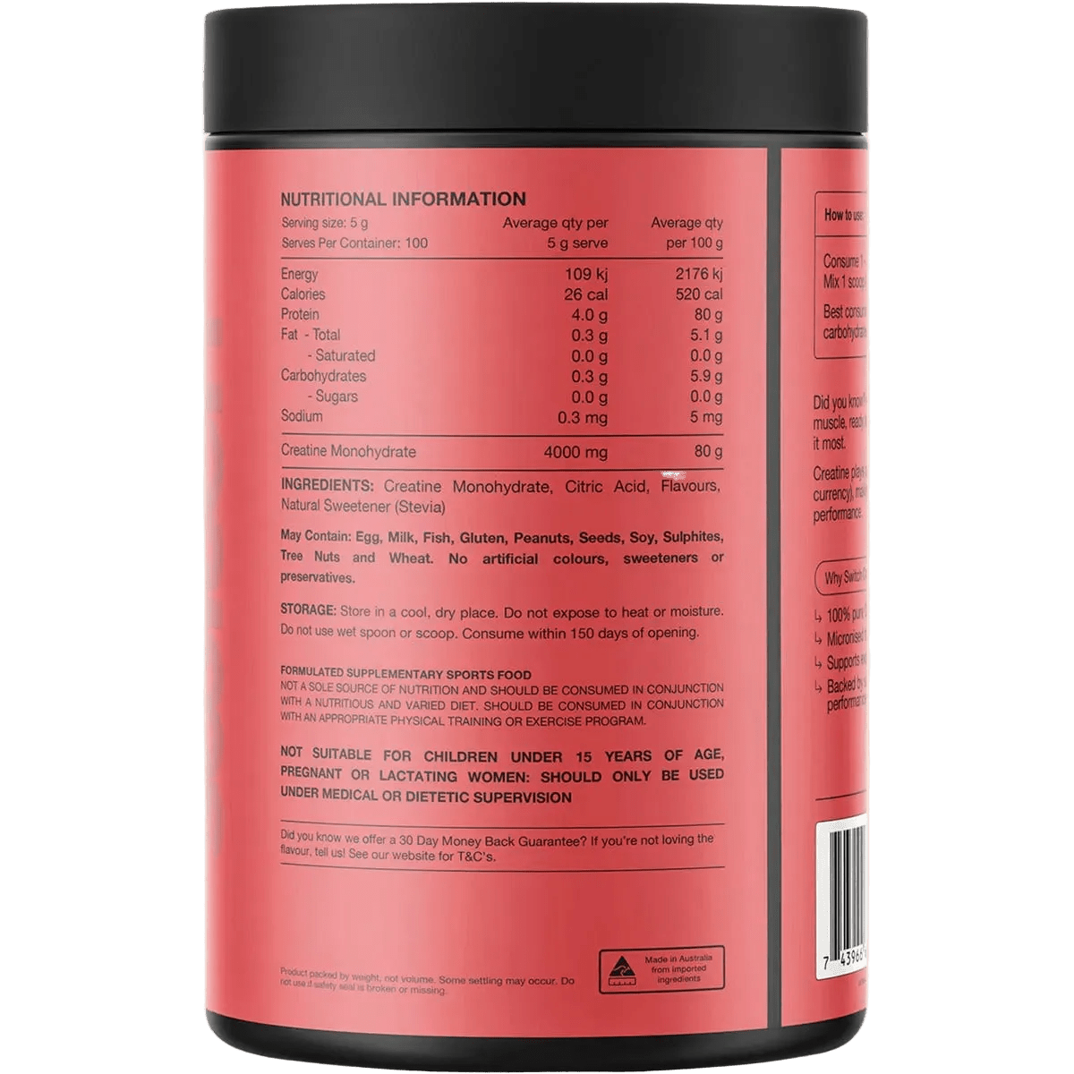 Creatine Monohydrate - Red Raspberry - 500g