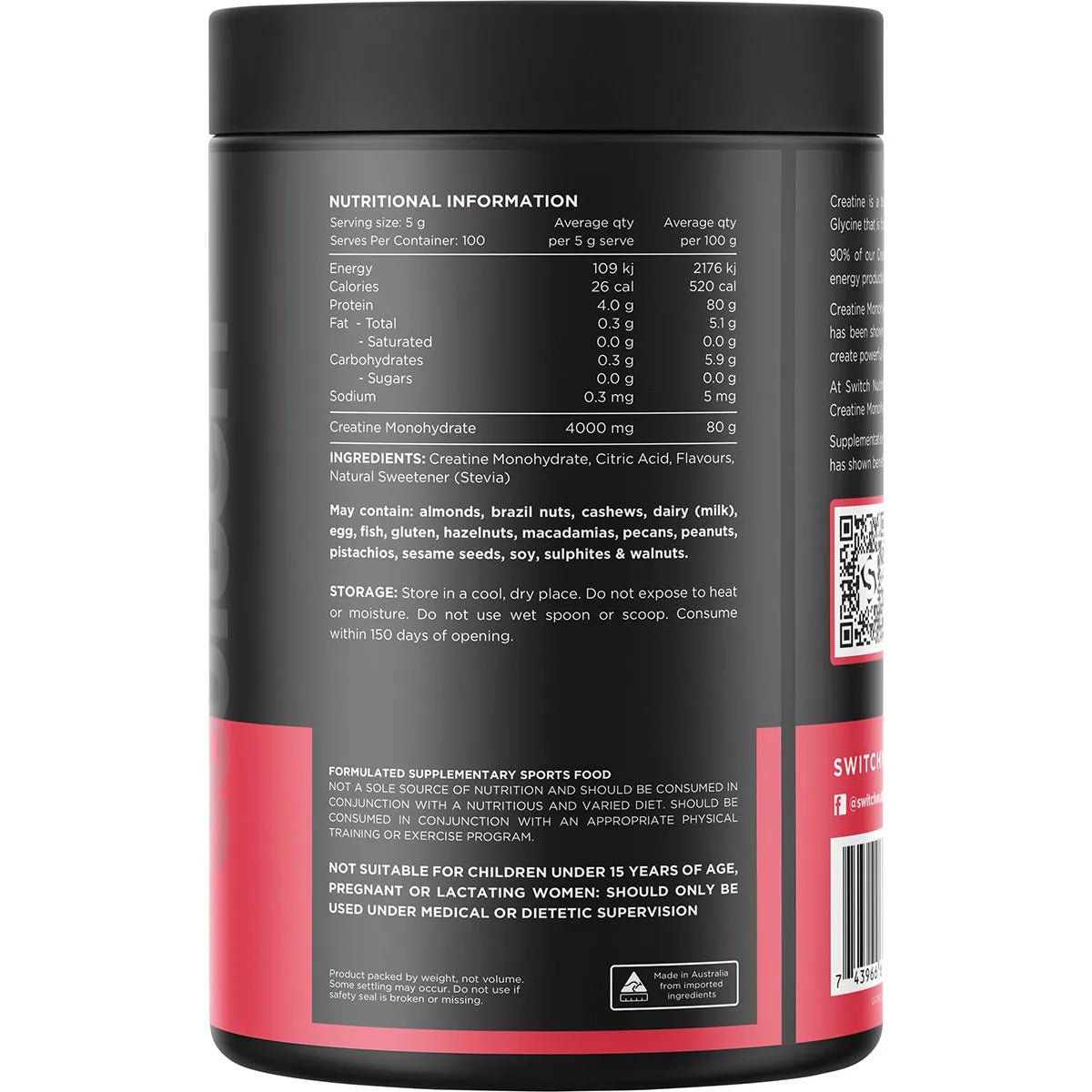 Creatine Monohydrate - Refreshing Lime - 500g - Yo Keto