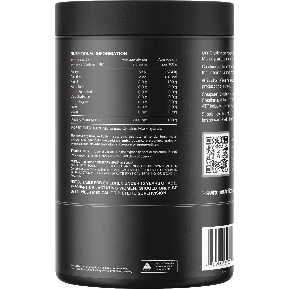 Creatine Perform - 100% Pure Creapure - 500g - Yo Keto