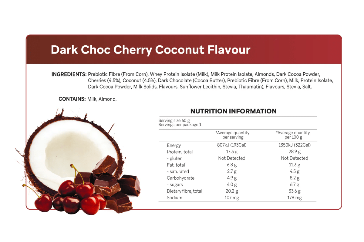 Dark Choc Cherry Smart Protein Bar - Yo Keto