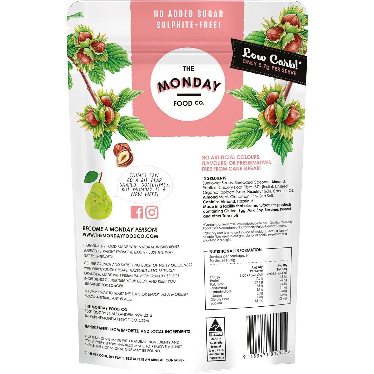 Gourmet Keto Granola - Crunchy Roast Hazelnut - 300g - Yo Keto