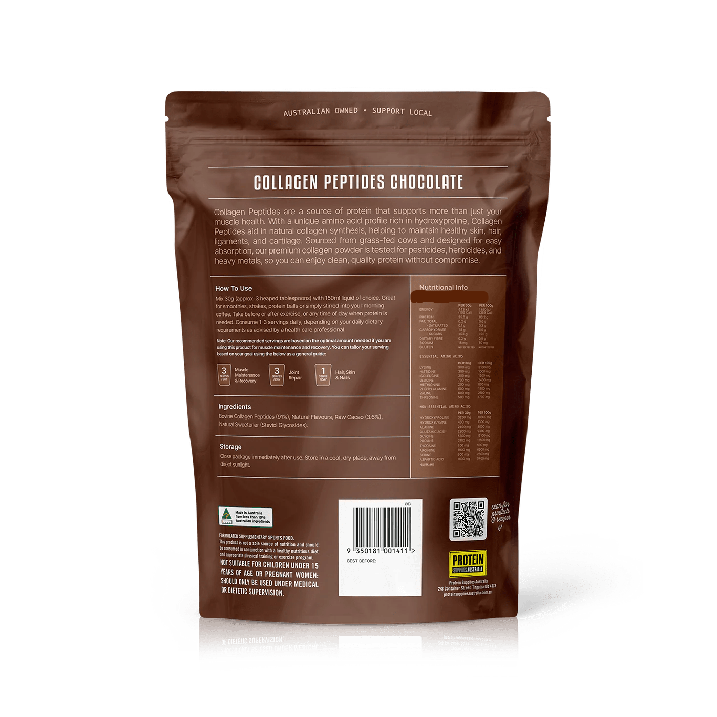 Grass Fed Collagen Peptides - Chocolate - 500g