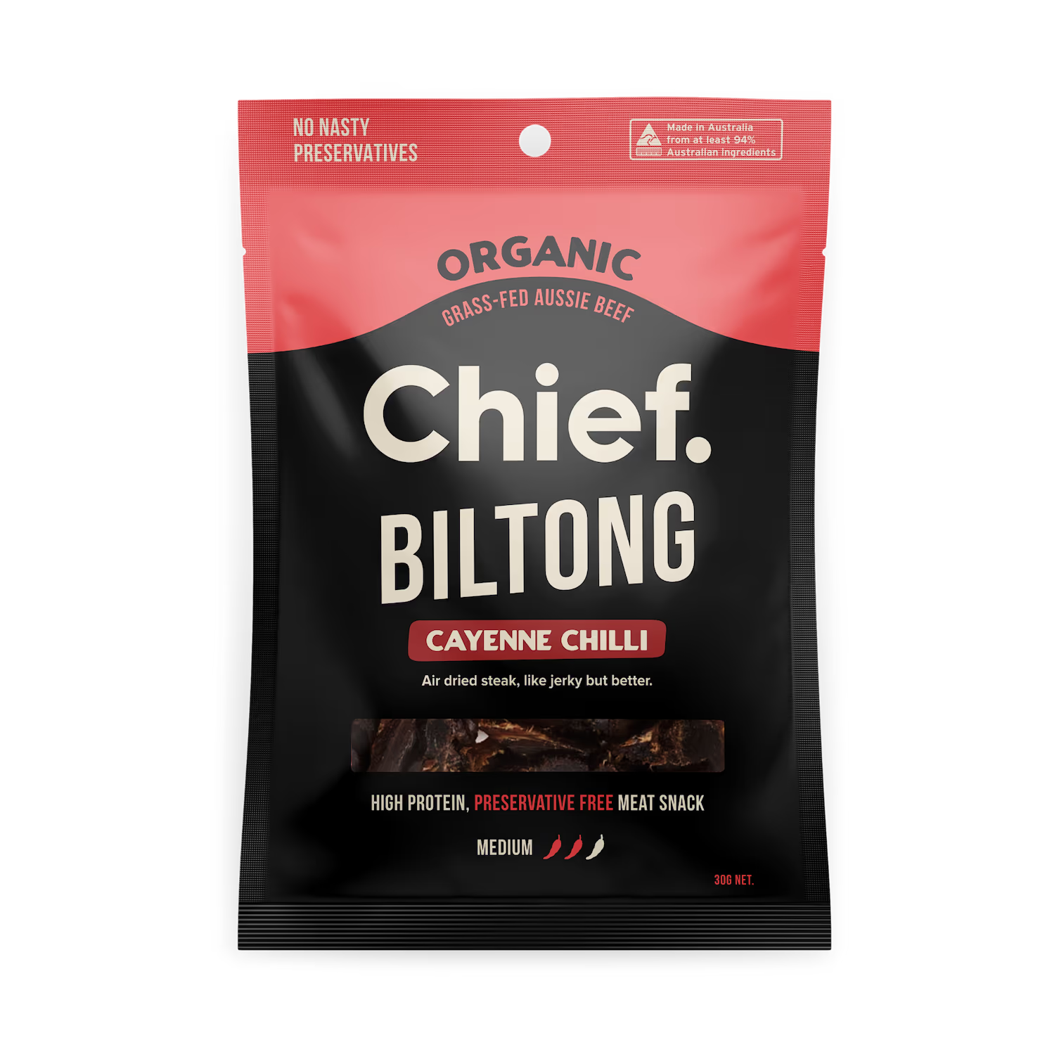 Cayenne Chilli Beef Biltong - 30g