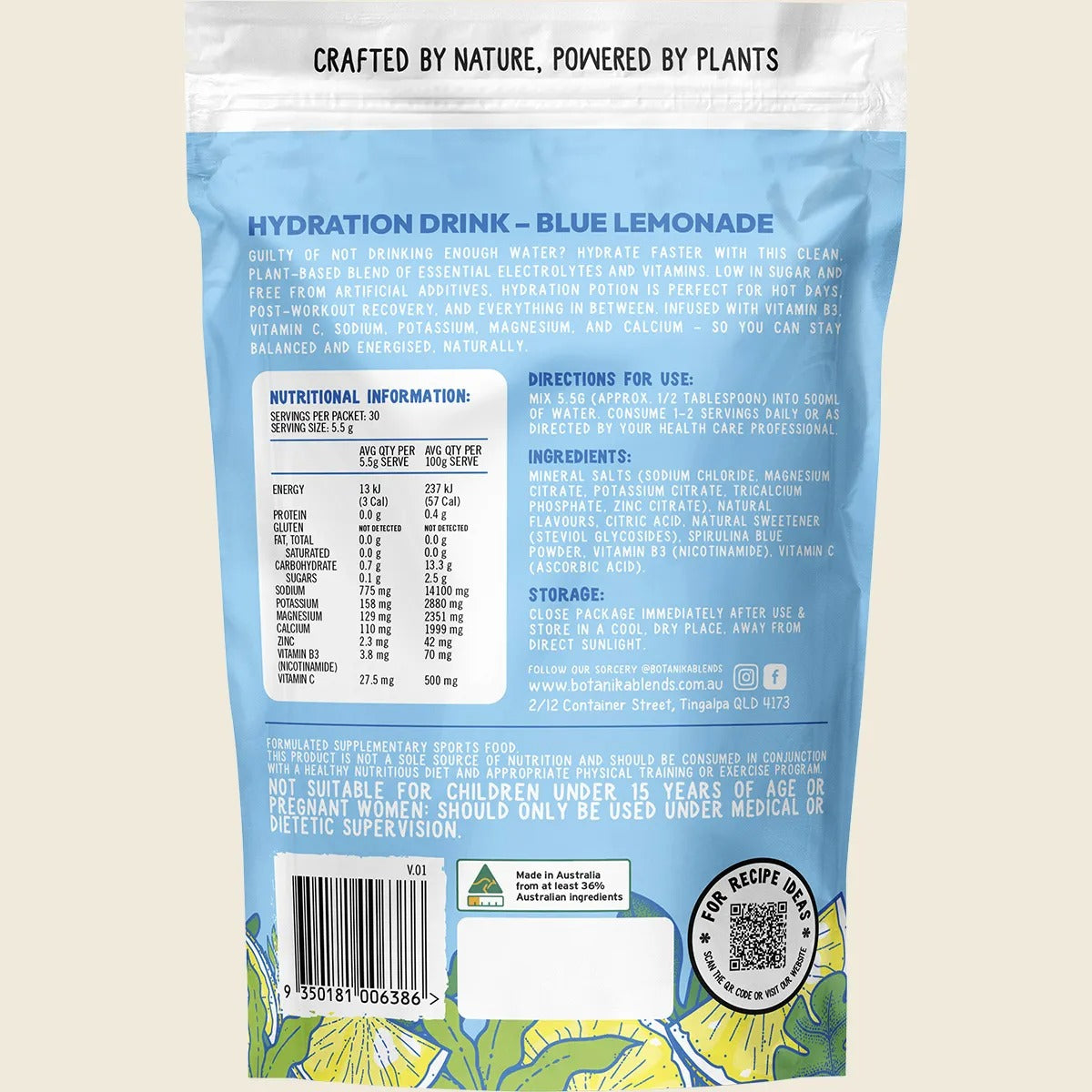 Hydration Potion Blue Lemonade - 165g