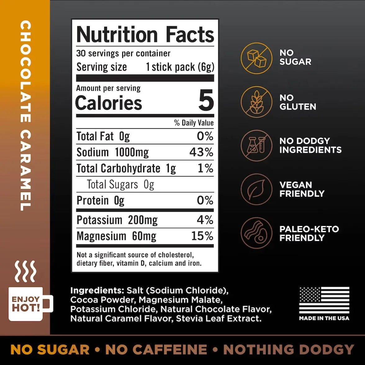 LMNT Chocolate Caramel Electrolyte Mix - 30 Ct