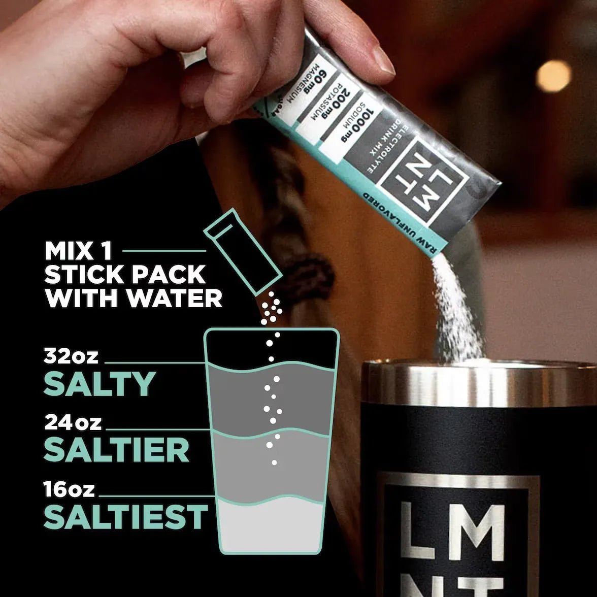 LMNT Raw Unflavoured Electrolyte Mix - 30 Ct