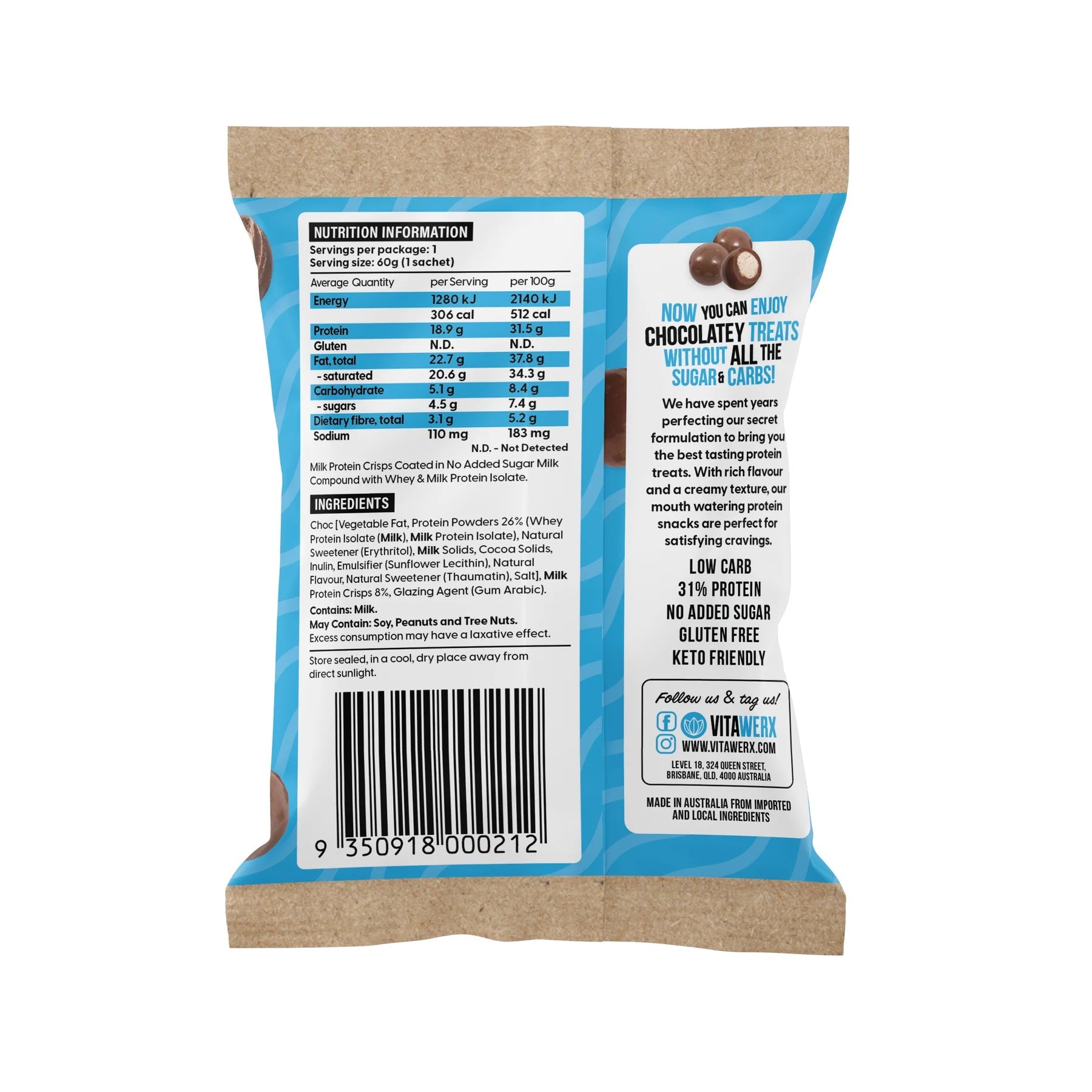 Milk Choc Puff'd Protein Crisps - Yo Keto