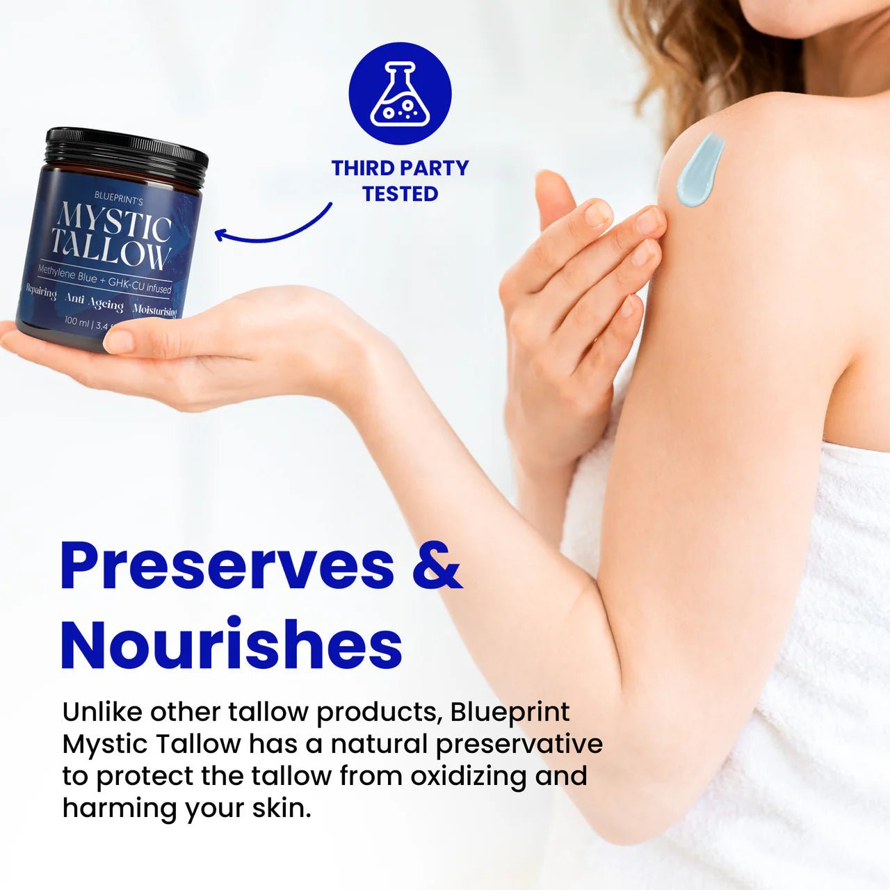 Mystic Tallow Balm - Methylene Blue and GHK - Cu Infused - 100ml - Yo Keto