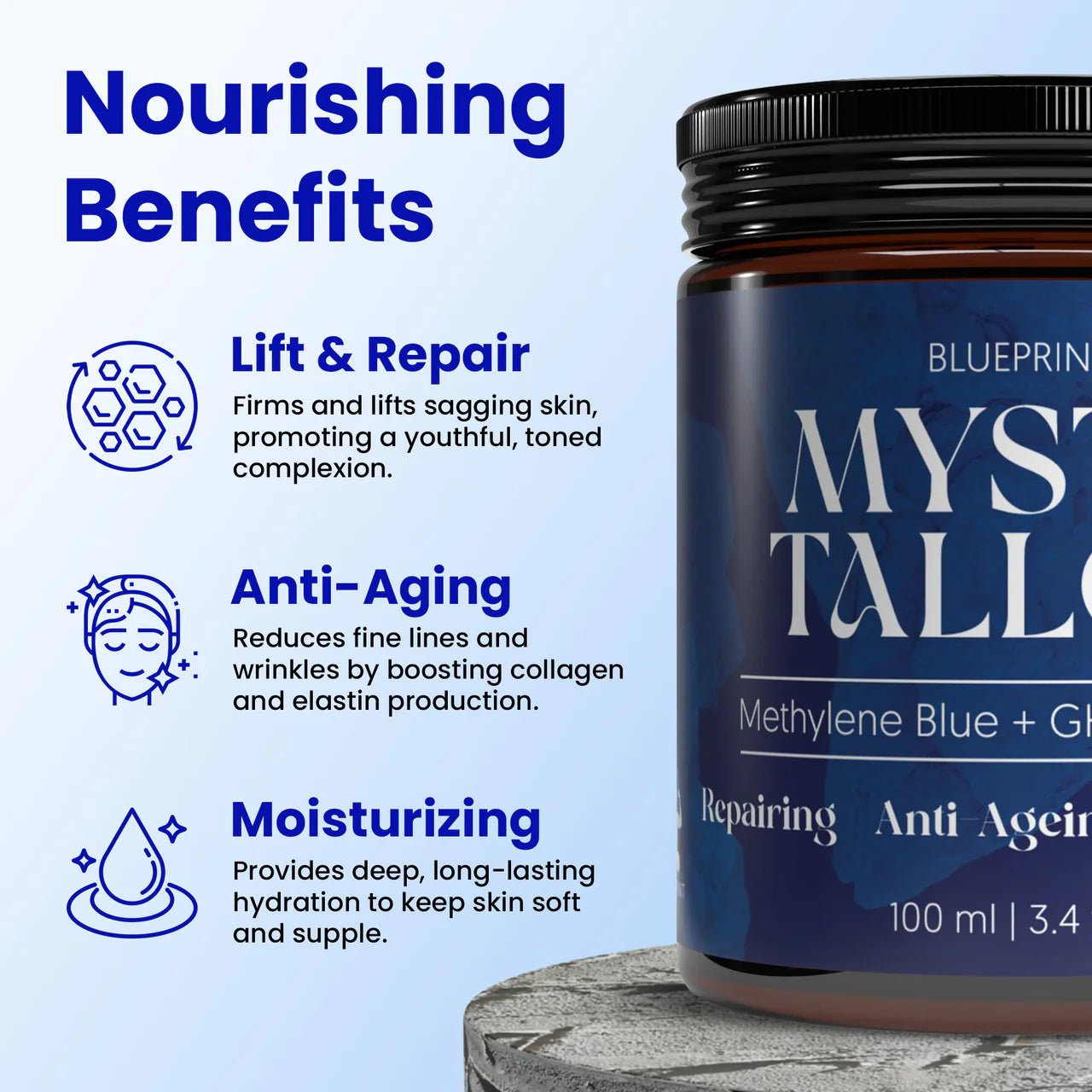 Mystic Tallow Balm - Methylene Blue and GHK - Cu Infused - 100ml - Yo Keto
