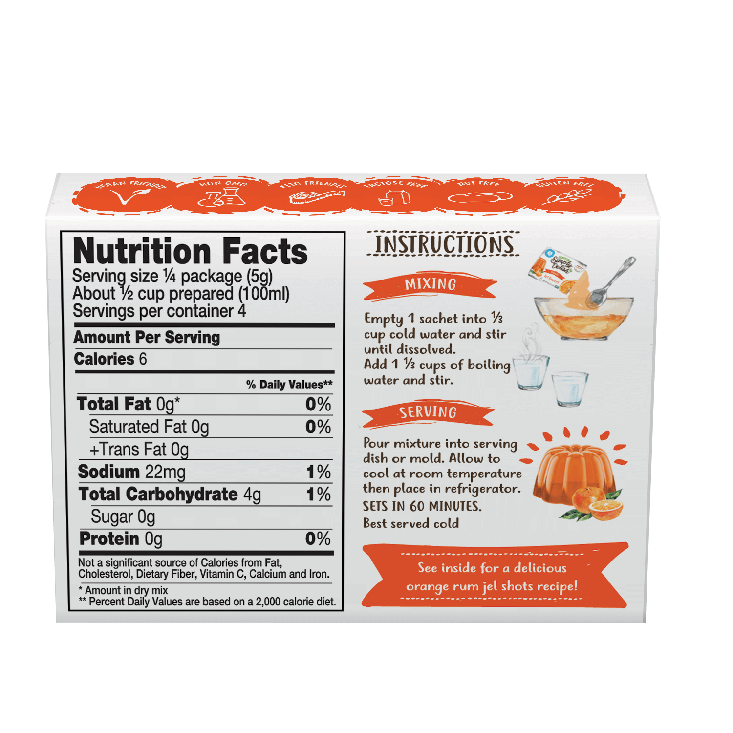 Orange Sugar Free Jelly - Best before 19 Jul 2025