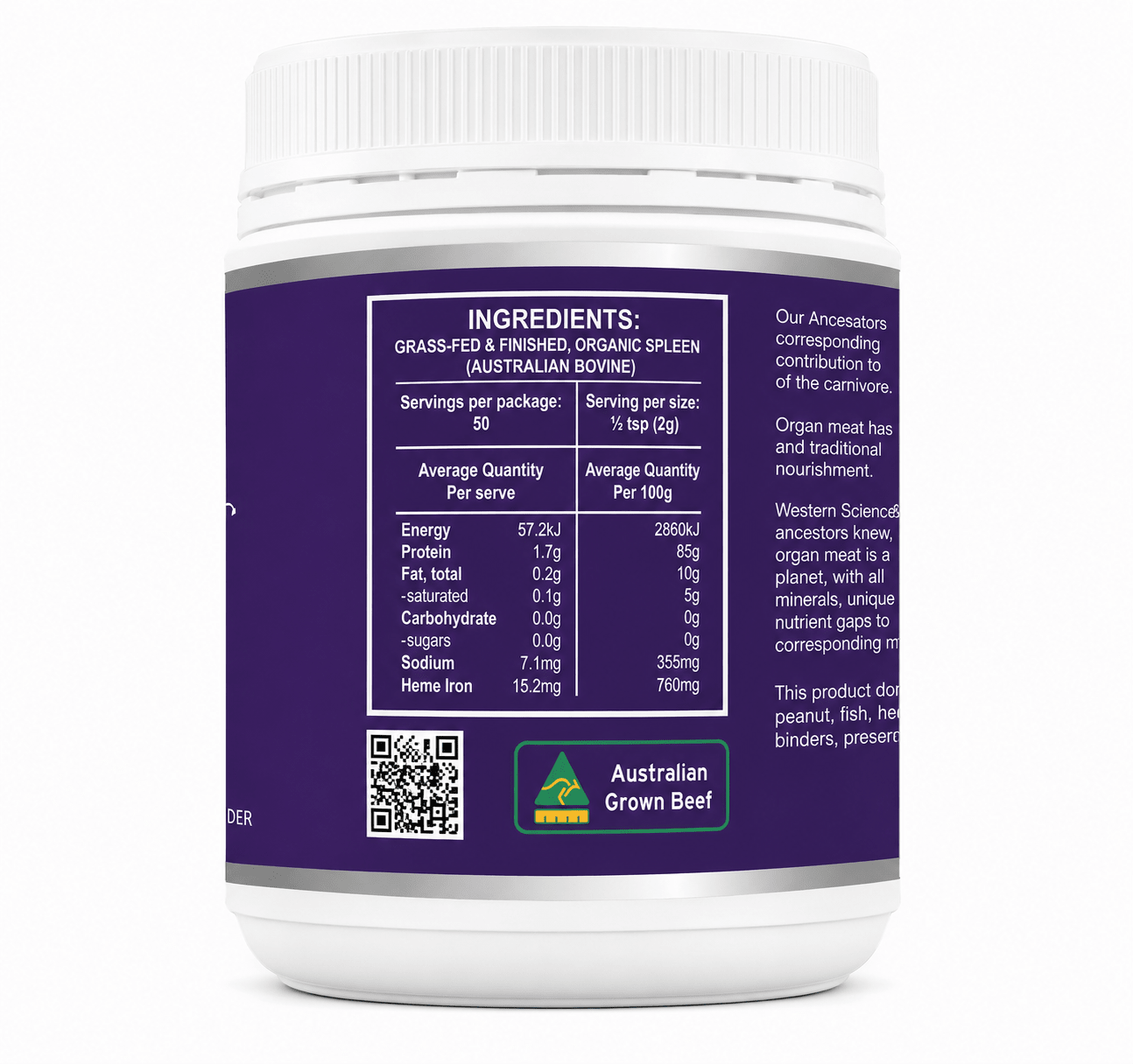 Organic Beef Spleen Powder - 100g
