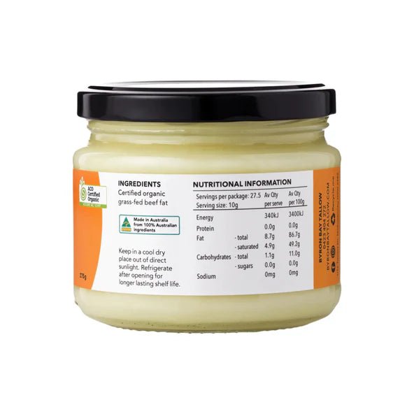 Organic Grass Fed Beef Tallow - 275g - Yo Keto