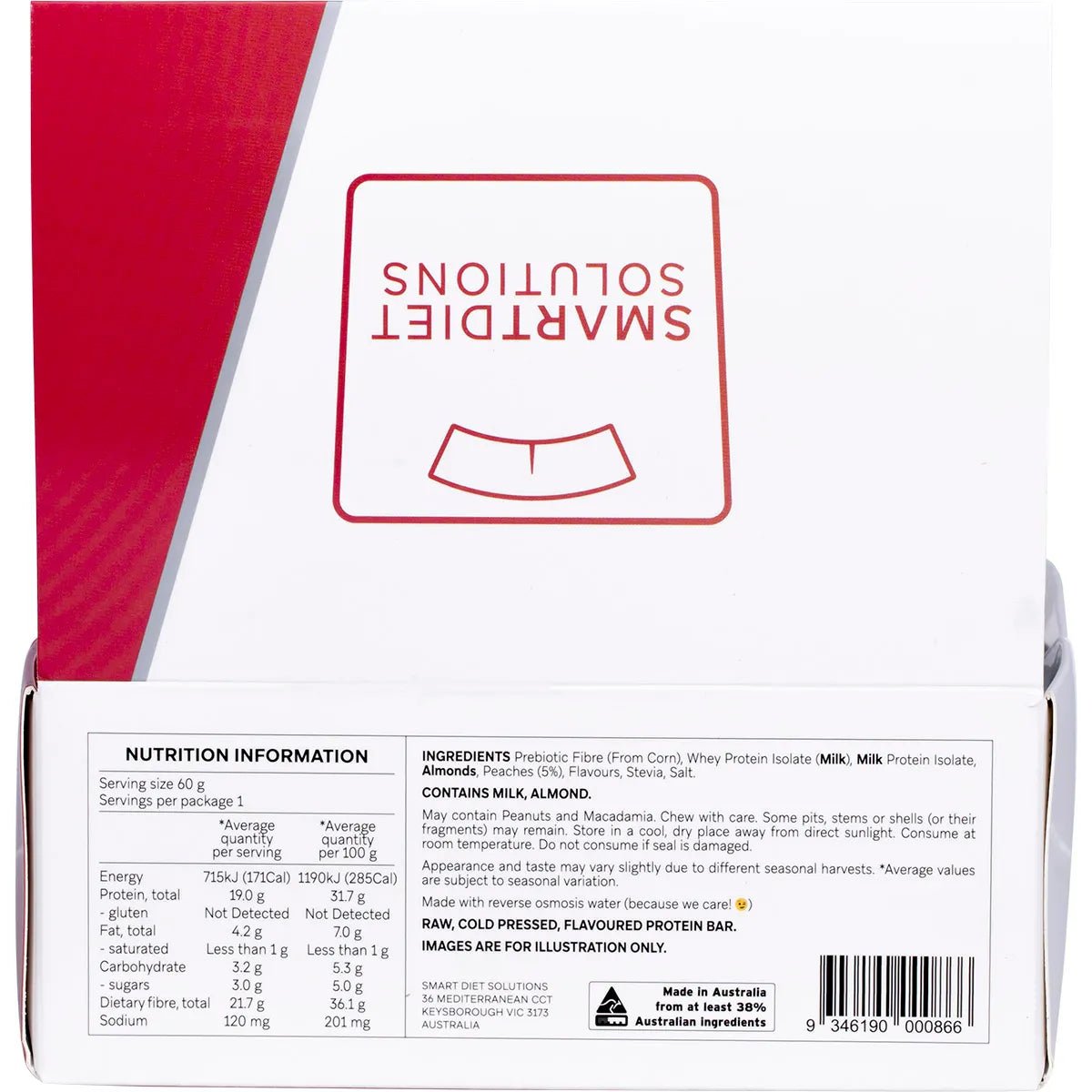 Peaches & Cream Smart Protein Bars x 12 - Yo Keto