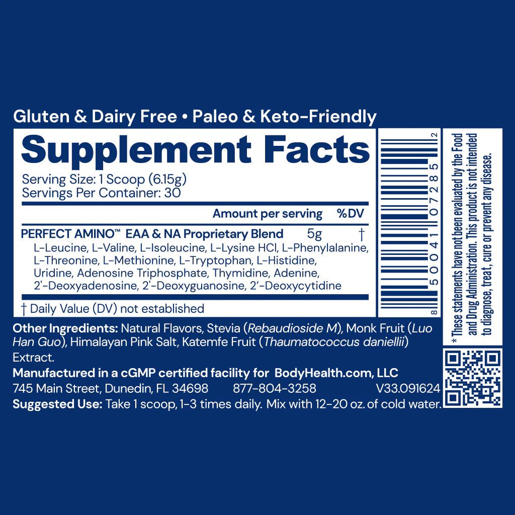 Perfect Amino - Chocolate - 30 Serves - Yo Keto