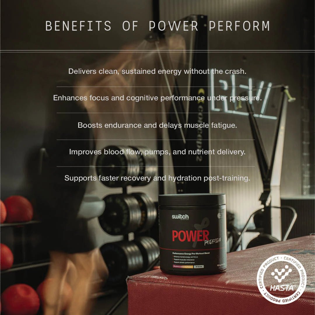 Power Perform Pre - Workout Blend - Strawberry Kiwi - 30 Serves - Yo Keto