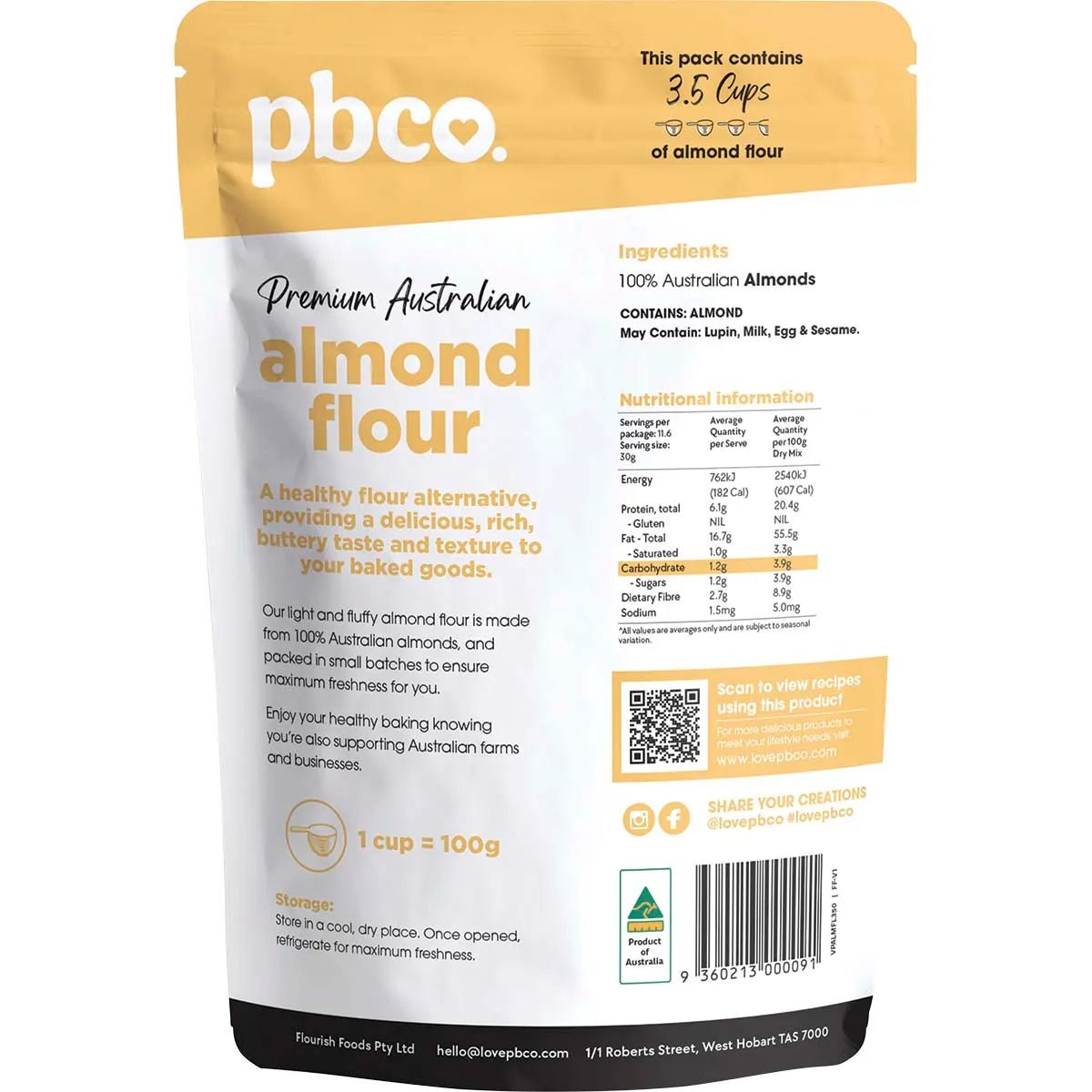 Premium Australian Almond Flour - 350g - Yo Keto