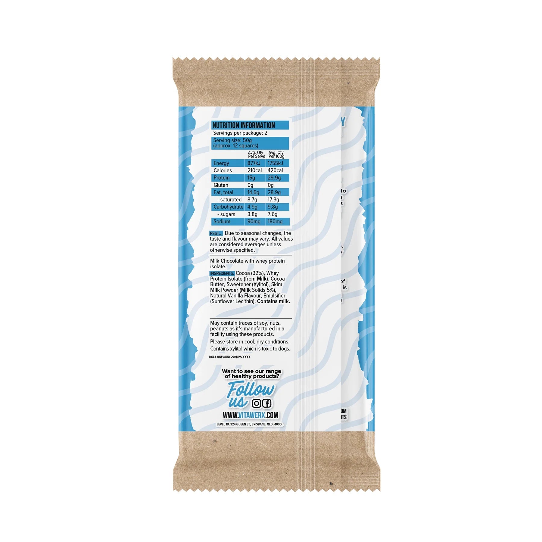 Protein Milk Choc Coconut Rough Bar - 100g - OLD recipe - Yo Keto