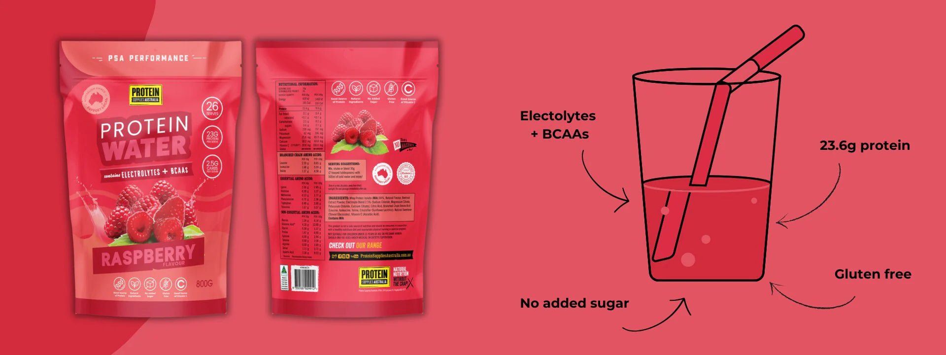 Protein Water - Raspberry - 800g - Yo Keto