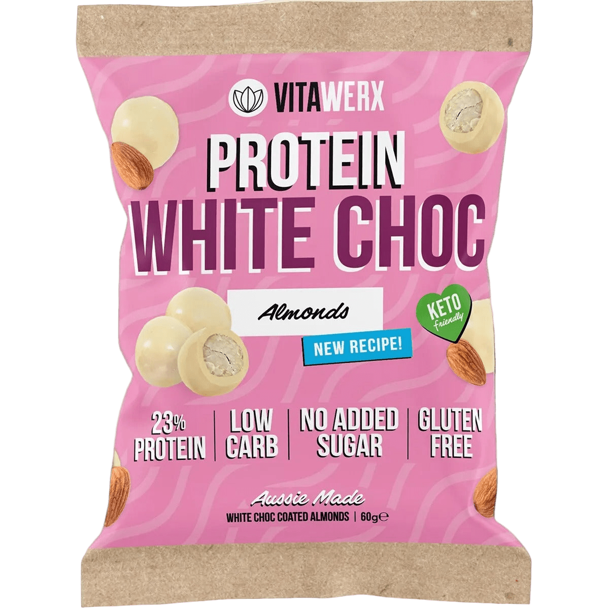 Protein White Choc Coated Almonds - 60g - Yo Keto
