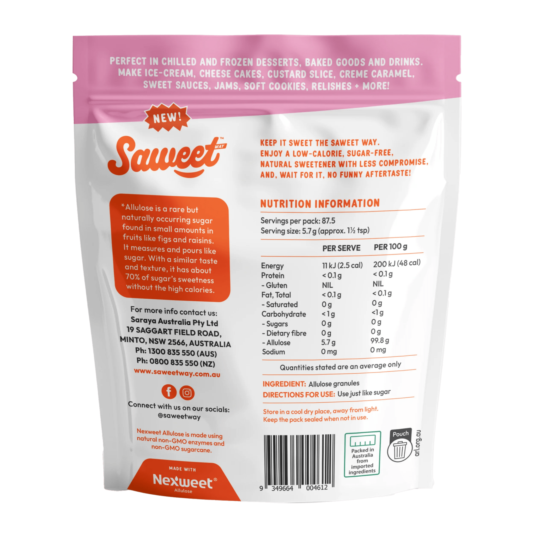 Pure Allulose Natural Sweetener Granules - 500g - Yo Keto