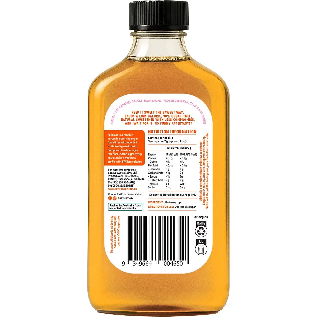Pure Allulose Natural Sweetener Syrup - 430g - Yo Keto