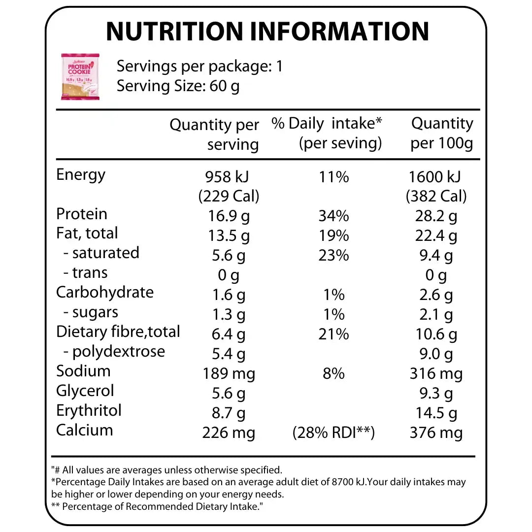 Raspberry White Choc Keto Cookie - 60g - Yo Keto