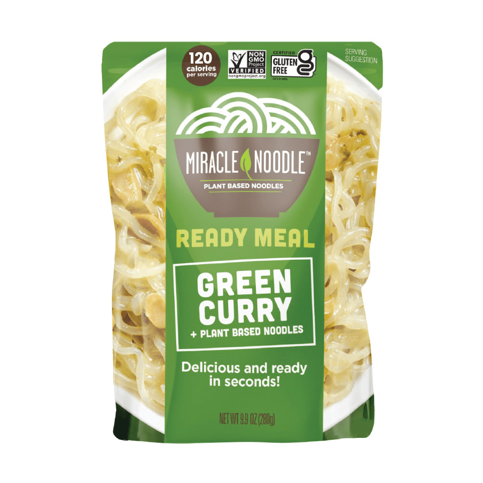 Miracle Noodle Ready Meal Green Curry konjac noodles, 280 g pouch, front of pack