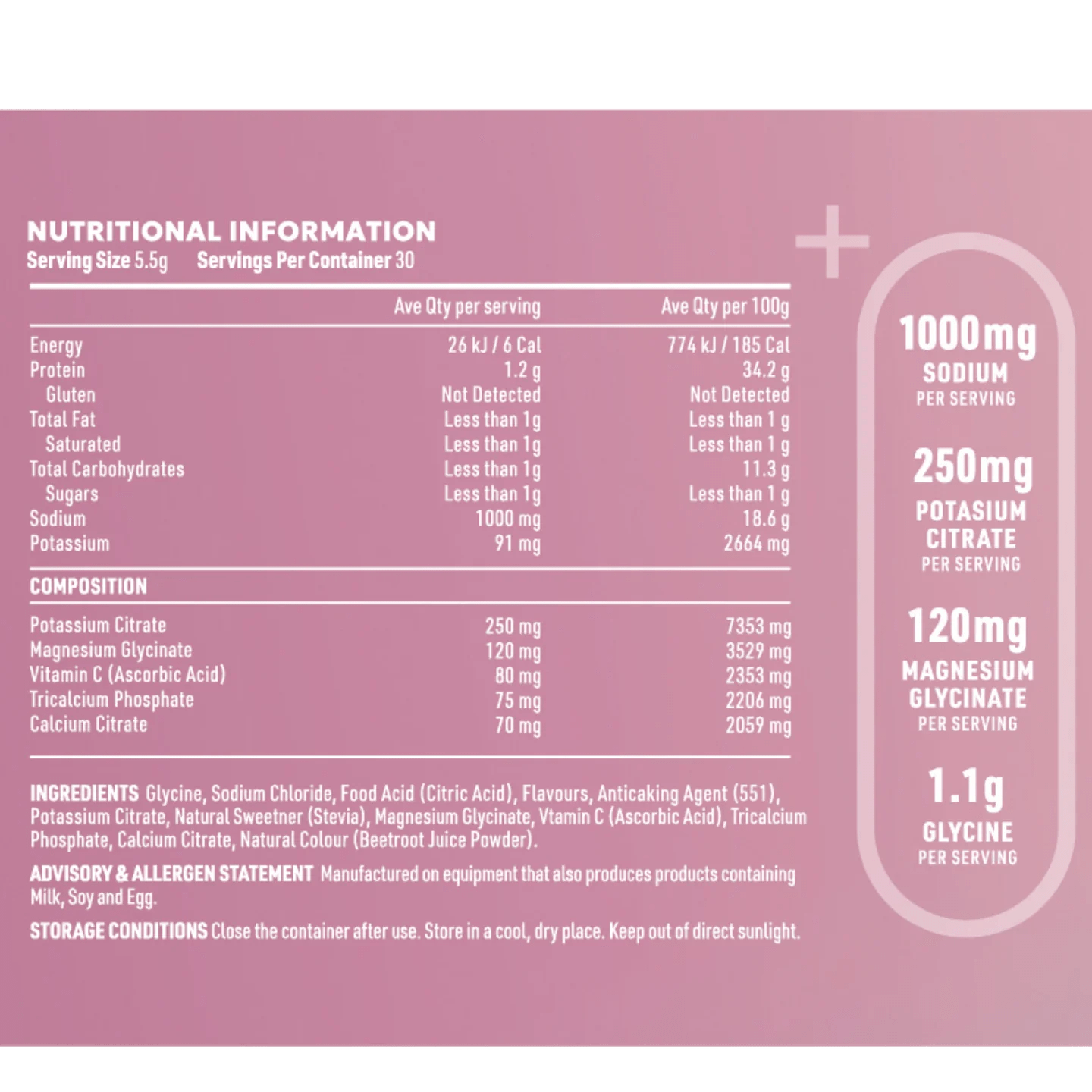 ReVitalise Electrolyte+ Drink - Salty Berry - 30 Serves - Yo Keto