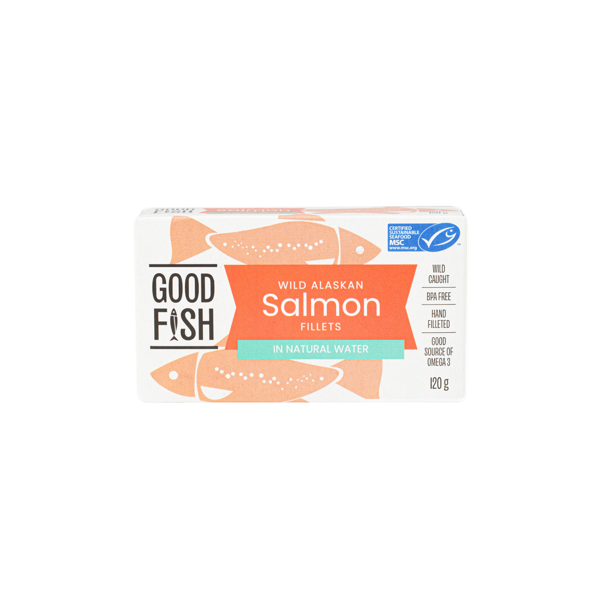 Wild Alaskan Salmon Fillets in Natural Water - 120g Can - Yo Keto