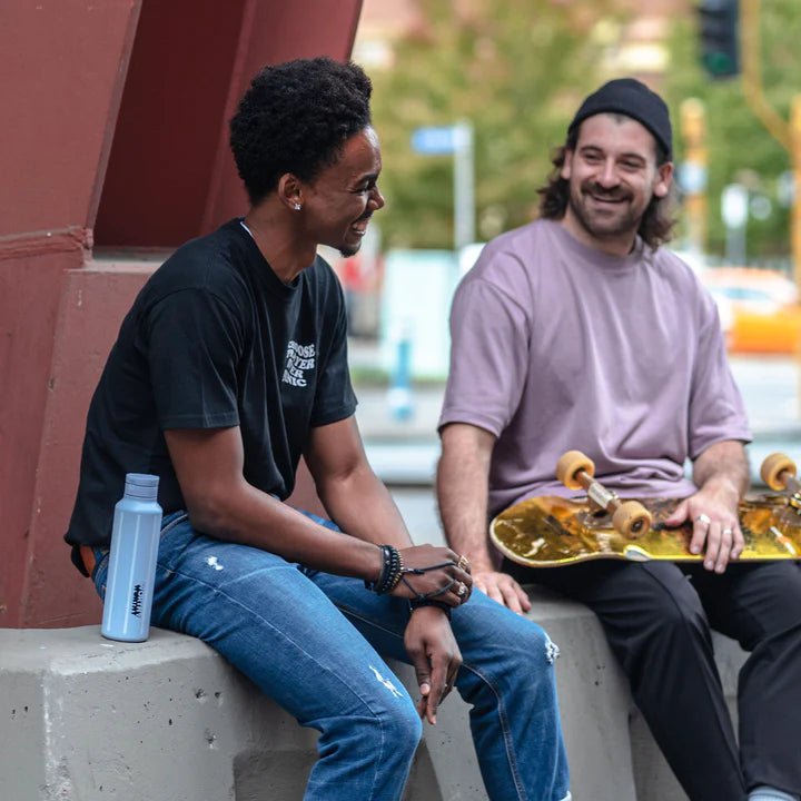 750ml Sugarcane Drink Bottle - Blue Striped - Yo Keto