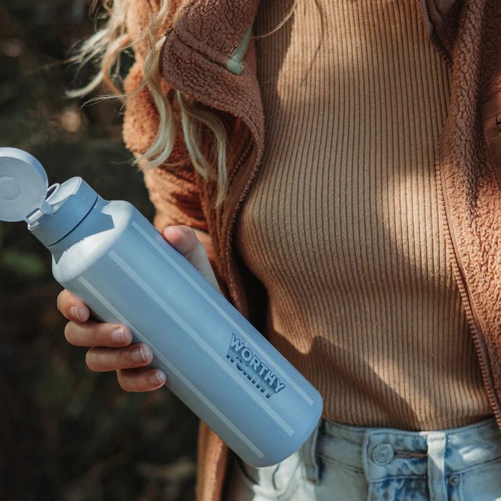 750ml Sugarcane Drink Bottle - Blue Striped - Yo Keto