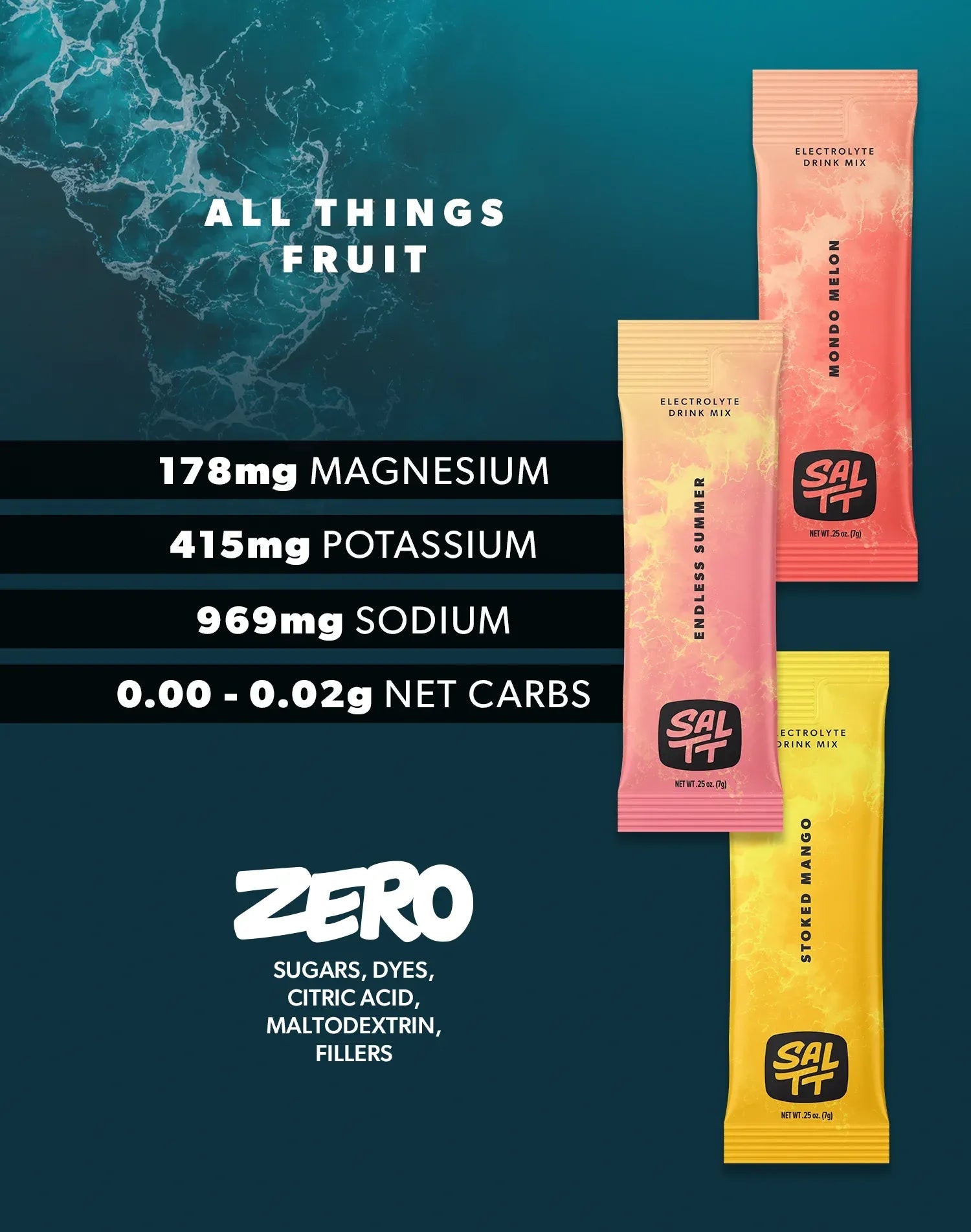All Things Fruit Electrolyte Drink Mix - 30 Sticks - Yo Keto