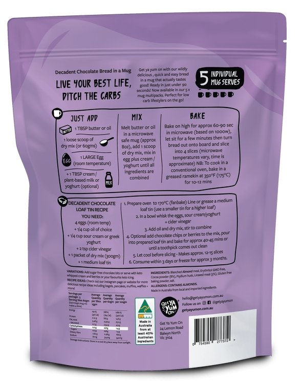 Decadent Chocolate - Bread In A Mug - Value Pack - Yo Keto