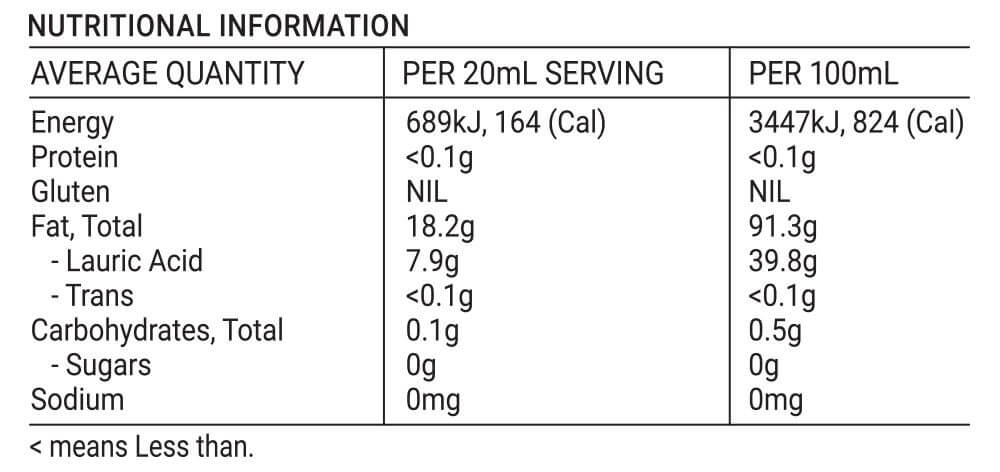 Flavour Free Organic Coconut Oil 325ml-Oil & Fats-Yo Keto