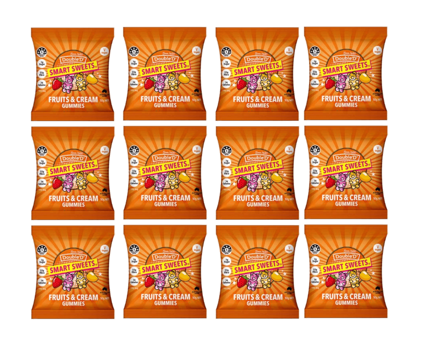 Fruits & Cream Gummy Bears - 12 Pack - Yo Keto