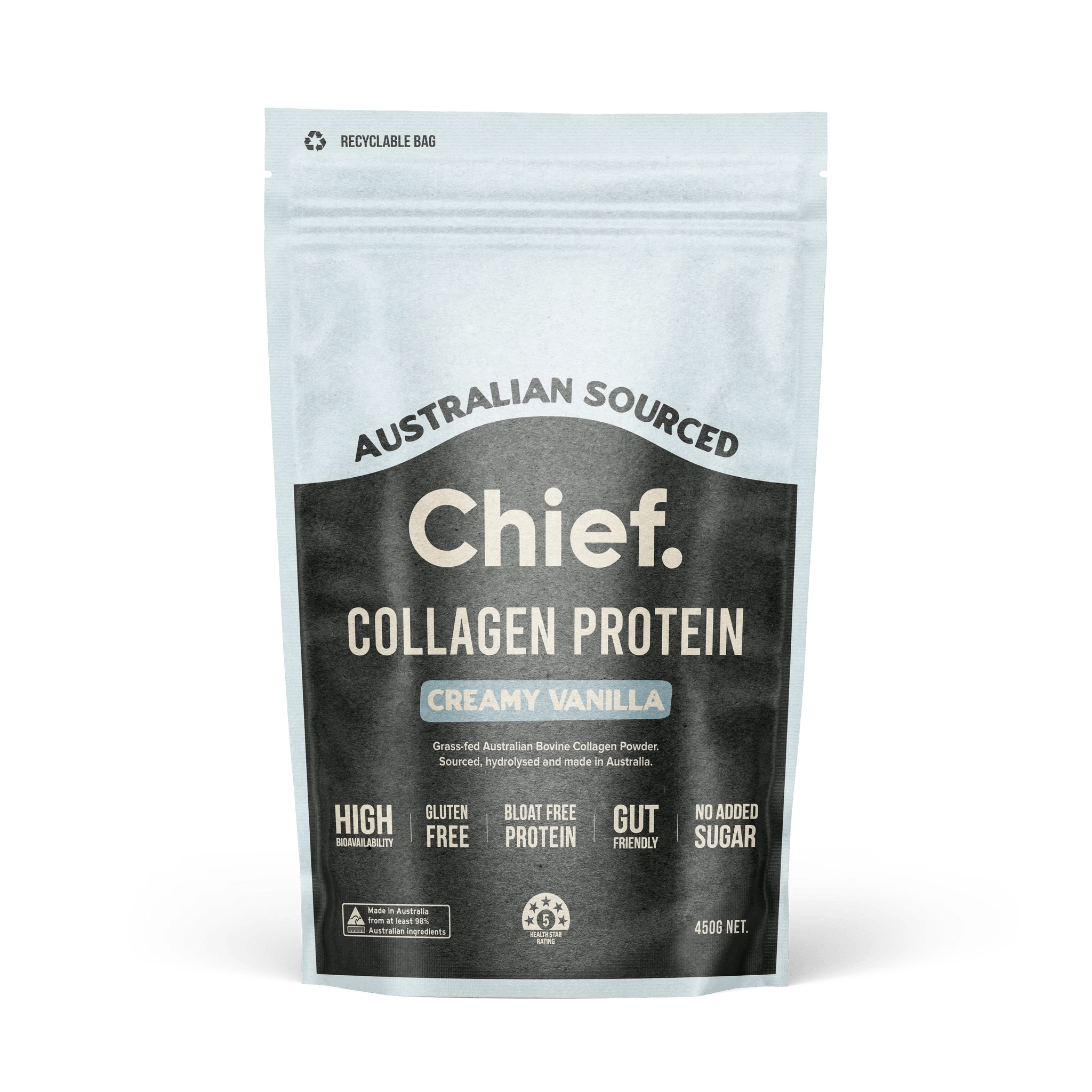 Grass-fed Collagen Protein Powder - Creamy Vanilla - 450g - Yo Keto