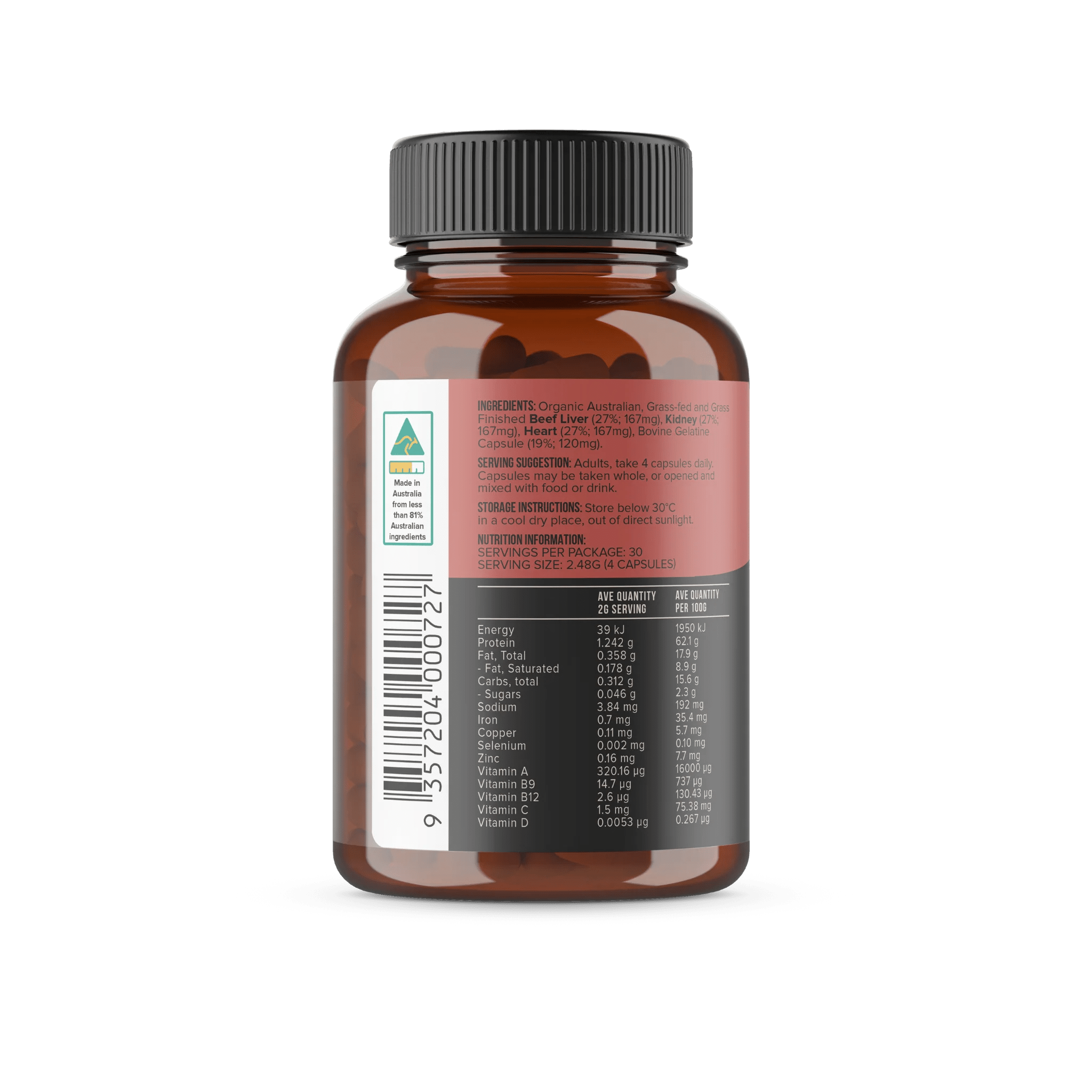 Immunity Boost - Organic Beef Liver, Heart & Kidney - 120 caps - Yo Keto