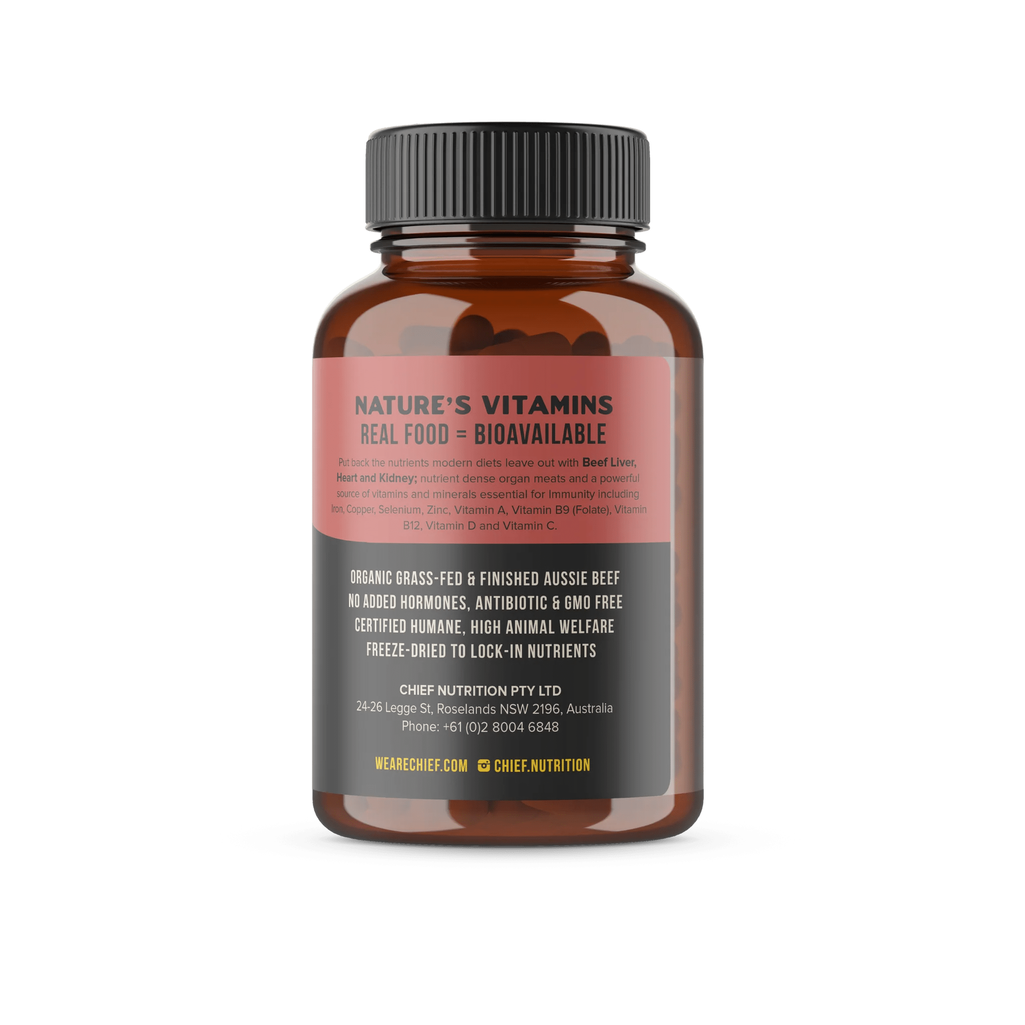 Immunity Boost - Organic Beef Liver, Heart & Kidney - 120 caps - Yo Keto