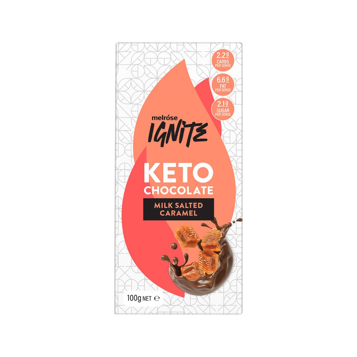 Keto Chocolate - Milk Salted Caramel - 100g - Yo Keto