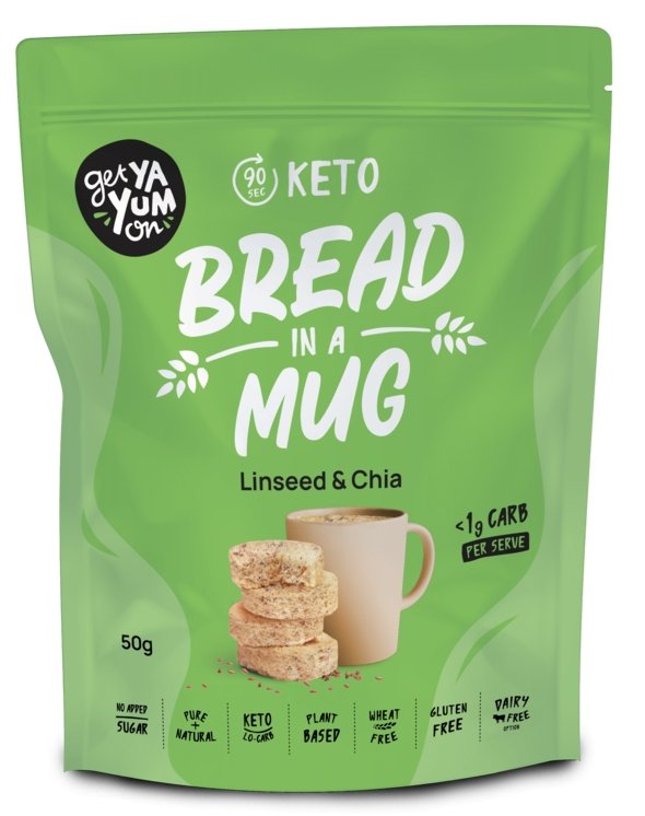 Buy Low Carb Linseed & Chia Bread In A Mug Online Yo Keto Australia