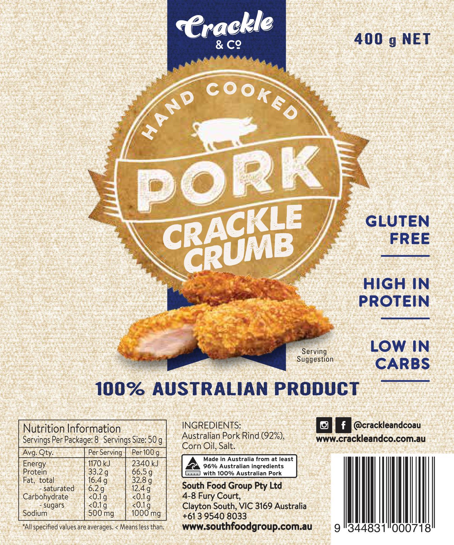 carbs in pork crackling