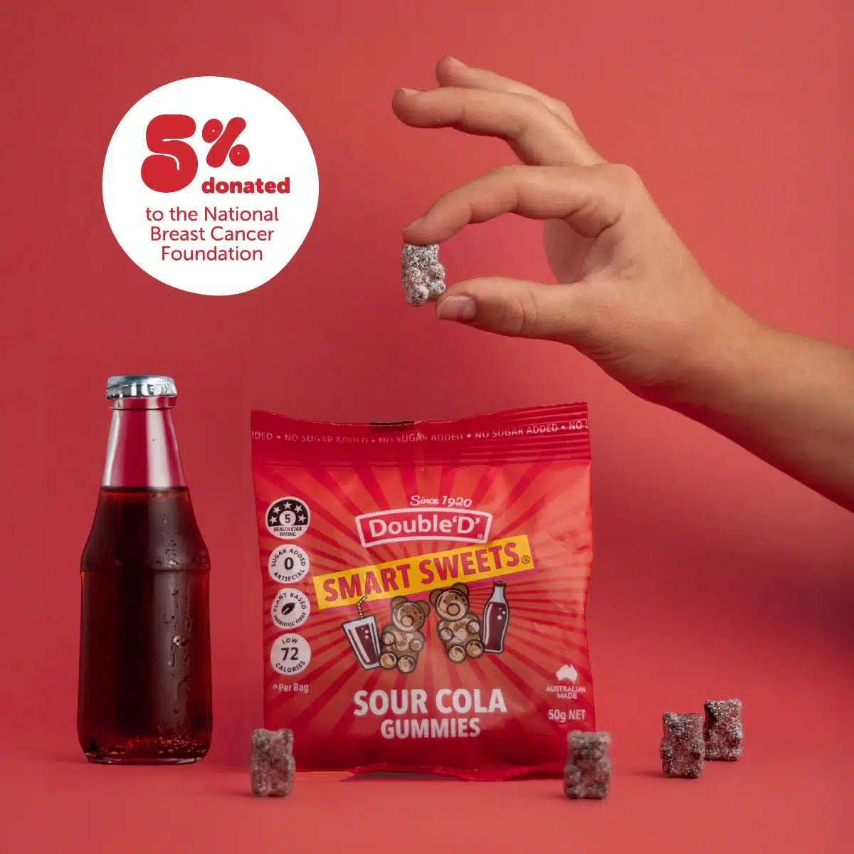 Sour Cola Gummy Bears - 50g - Yo Keto